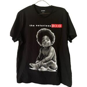 Old‎ Navy Black Short Sleeve Tee Notorious BIG large men casual rap hip hop